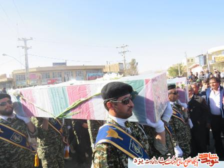 پیکر 2 شهید گمنام در هرات شهرستان خاتم تشییع شد + گزارش تصویری
