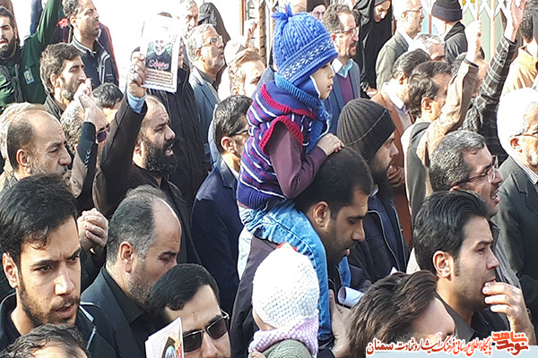 تظاهرات مردم سمنان در پی شهادت سپهبد 